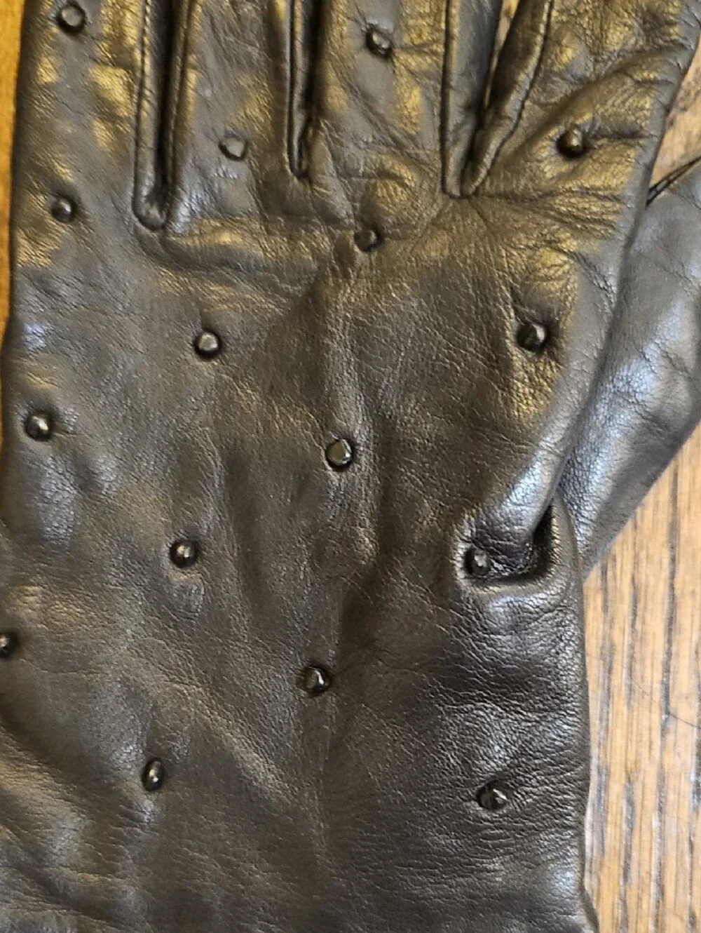 Fratelli Forino Women’s Black Leather Ruffle Cuff Gloves Made In Italy
